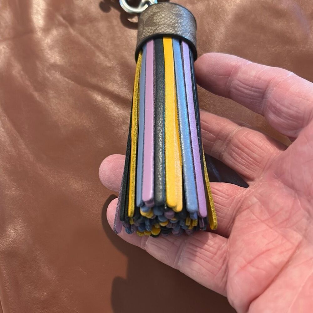 COACH Leather Tassel Keychain - Picture 3 of 5